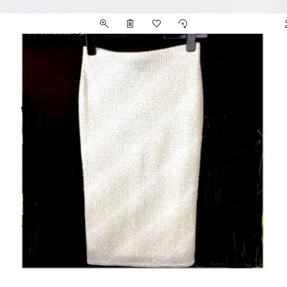 New-Topshop Silver Disco-Glam Glitter Stretch Skirt